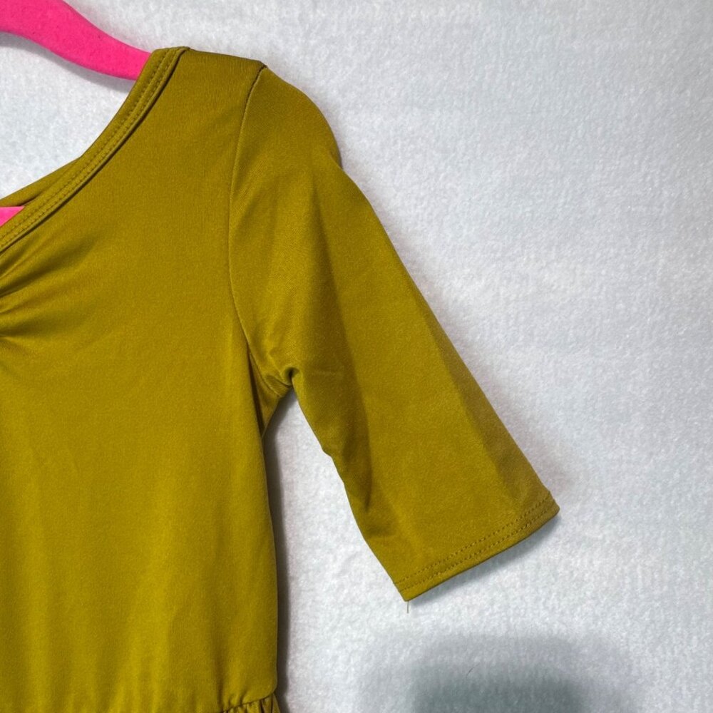 Dotdotsmile Dress Size 2T Solid Olive Color New with Tags - Picture 3 of 6